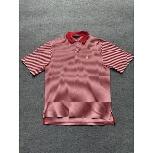 Polo Golf Ralph Lauren Men's Short Sleeve Red And White Striped Size‎ Medium